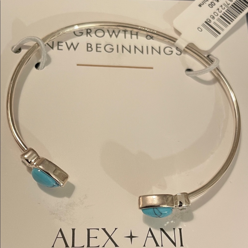 Alex and Ani Silver Bracelet with Blue Accents